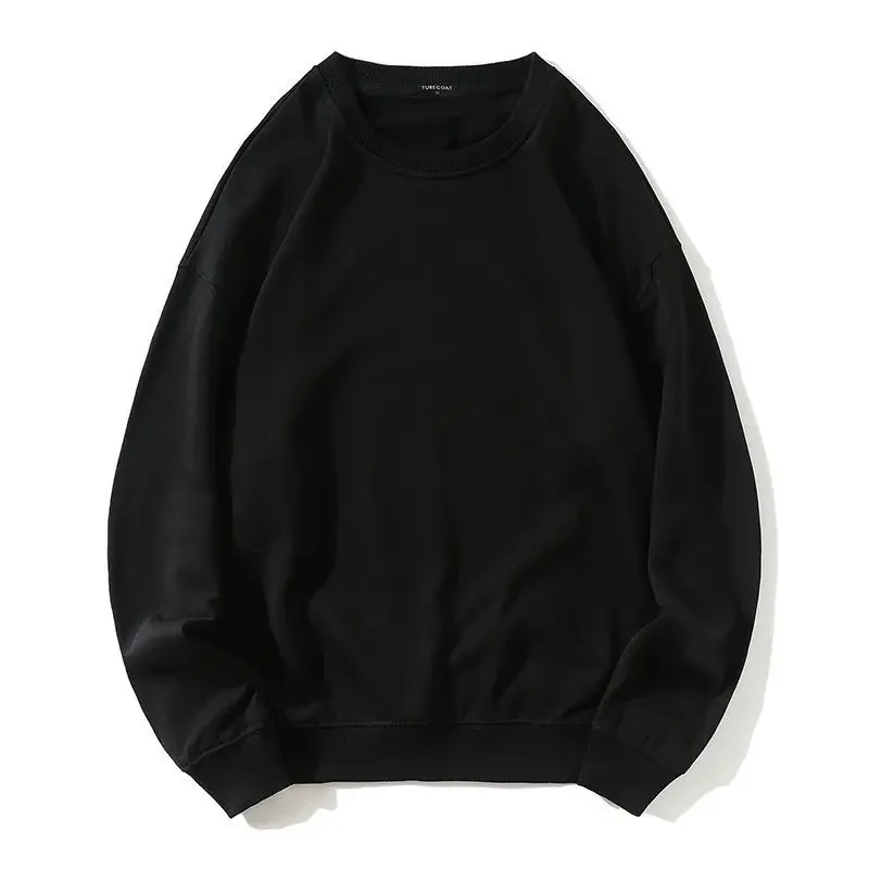 sudadera de cuello redondo para hombre, Top versátil de Color sólido a la moda, Jersey informal holgado camisa para otoño, - Image 5