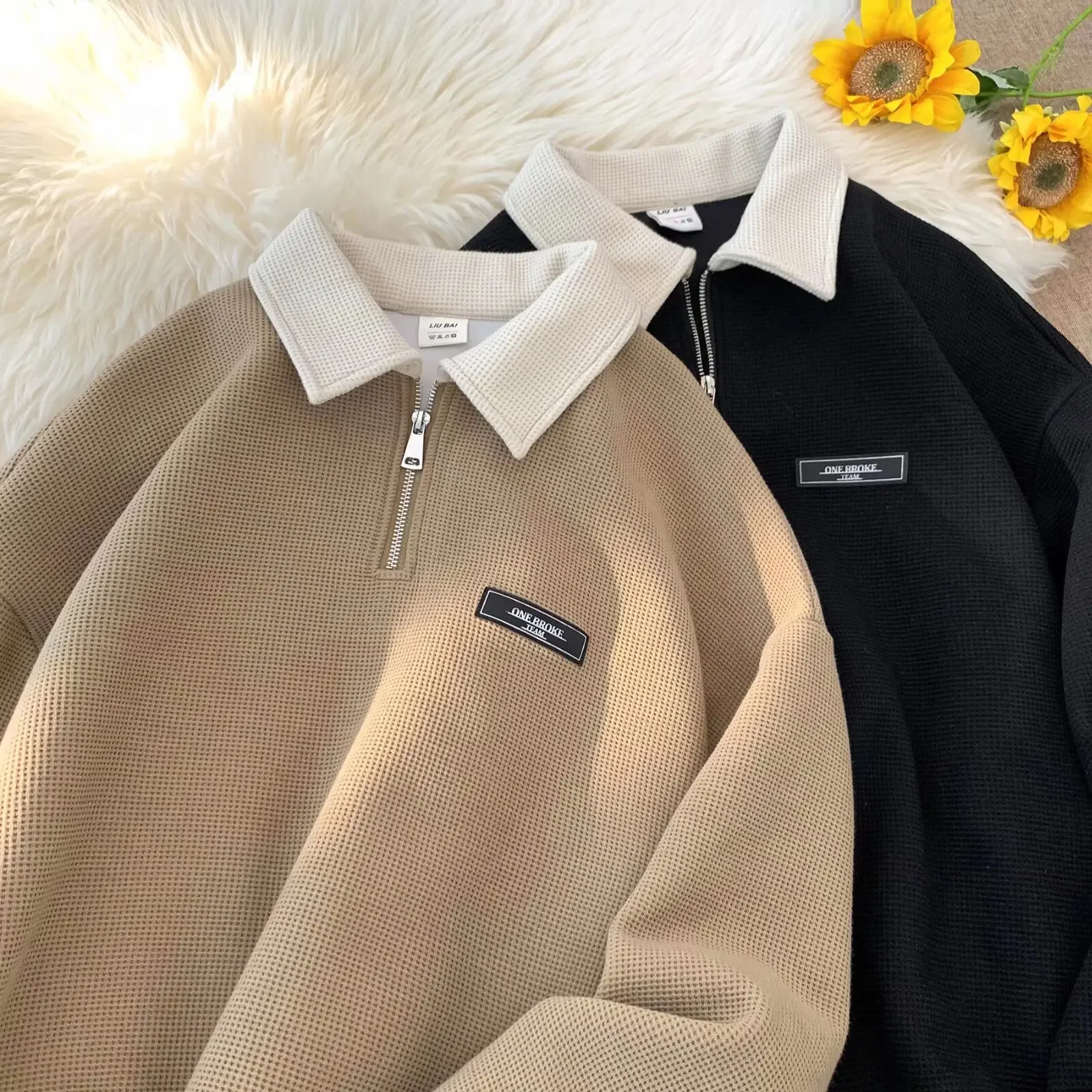 Sudadera Polo, Vintage, fino, estilo holgado, informal - Image 4