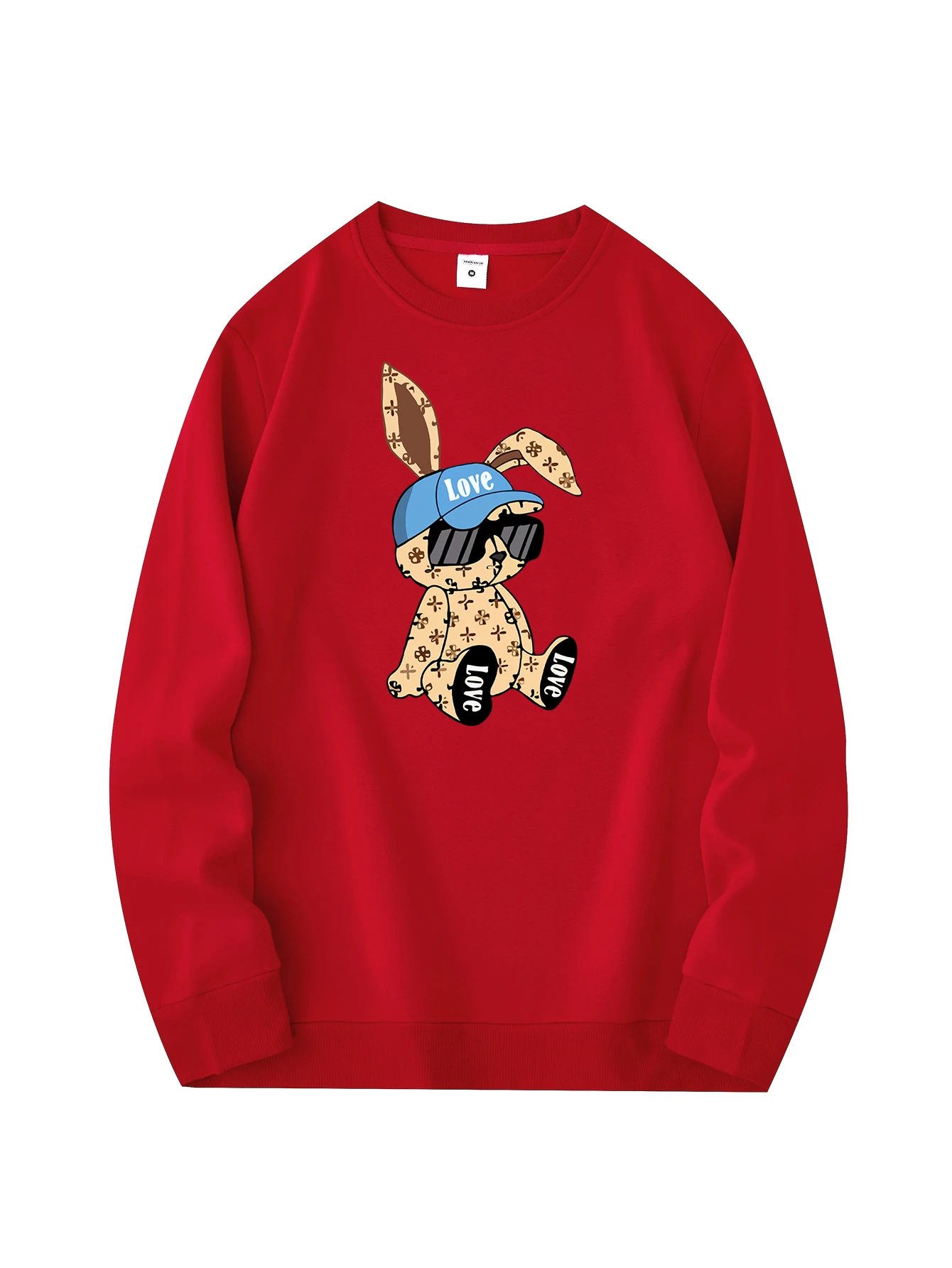 Suéter de cuello redondo a la moda, sudadera informal y cómoda, uso diario, estampado de conejo. - Image 5