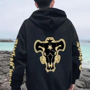 Anime Black Clover Black Bulls Squad Emblem sudaderas con capucha cómodas sudaderas de manga larga hombres mujeres Casual ropa de calle de gran tamaño