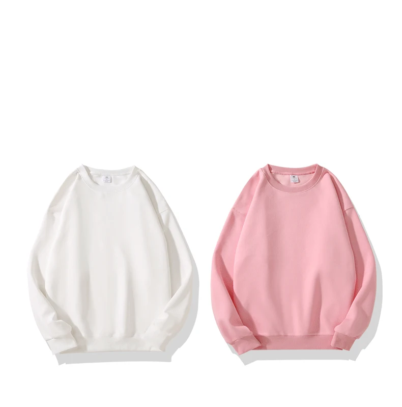 Sudadera holgada para hombre, cuello redondo, color negro, blanco y gris. - Image 6