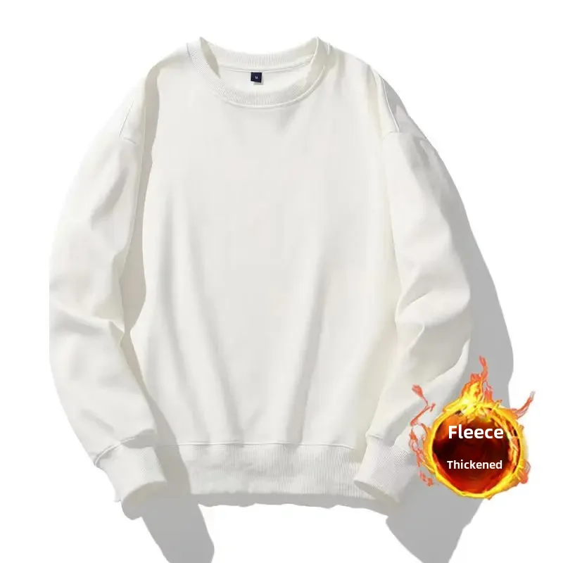 sudadera de cuello redondo para hombre, Top versátil de Color sólido a la moda, Jersey informal holgado camisa para otoño, - Image 4