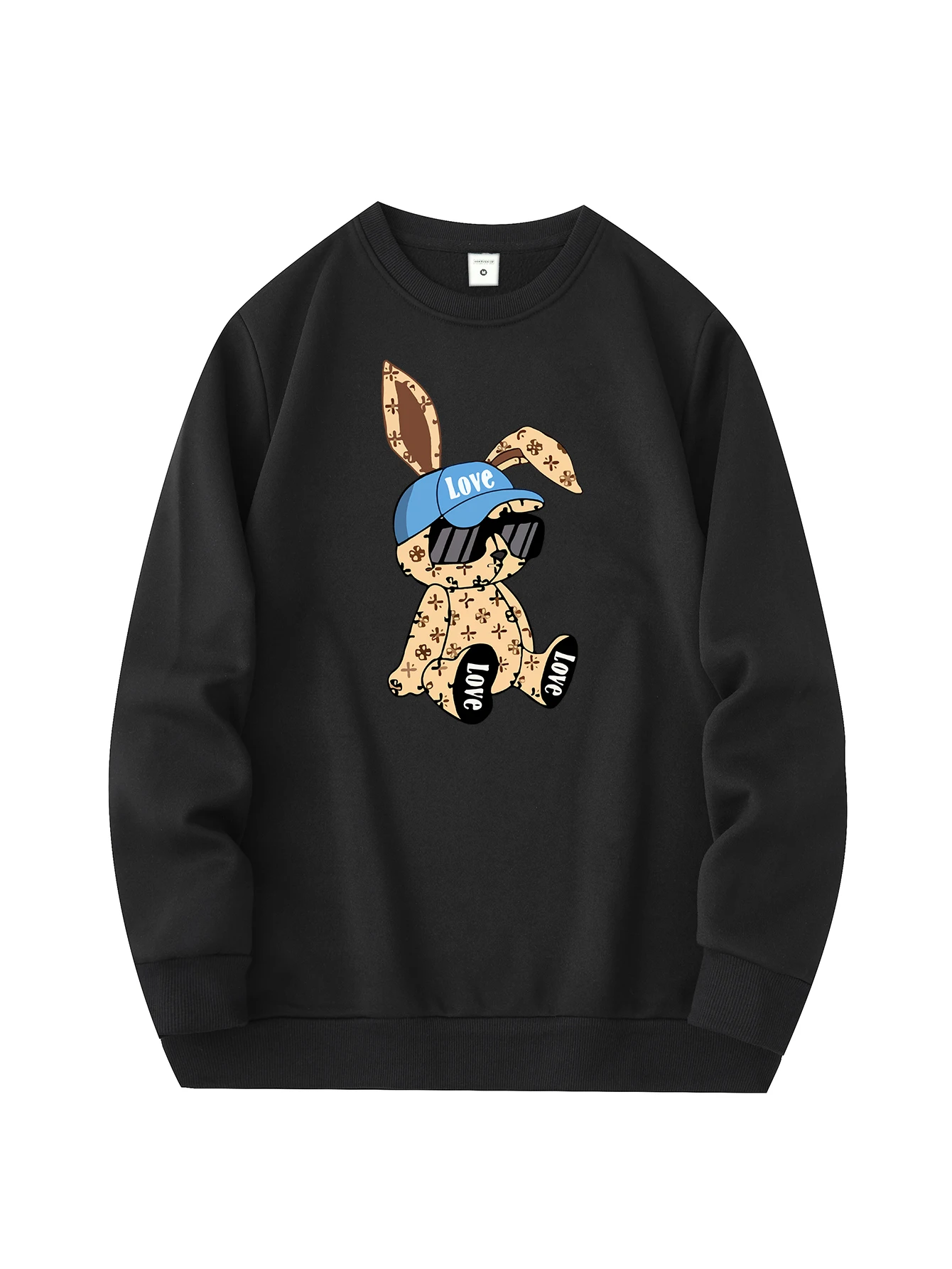 Suéter de cuello redondo a la moda, sudadera informal y cómoda, uso diario, estampado de conejo. - Image 6