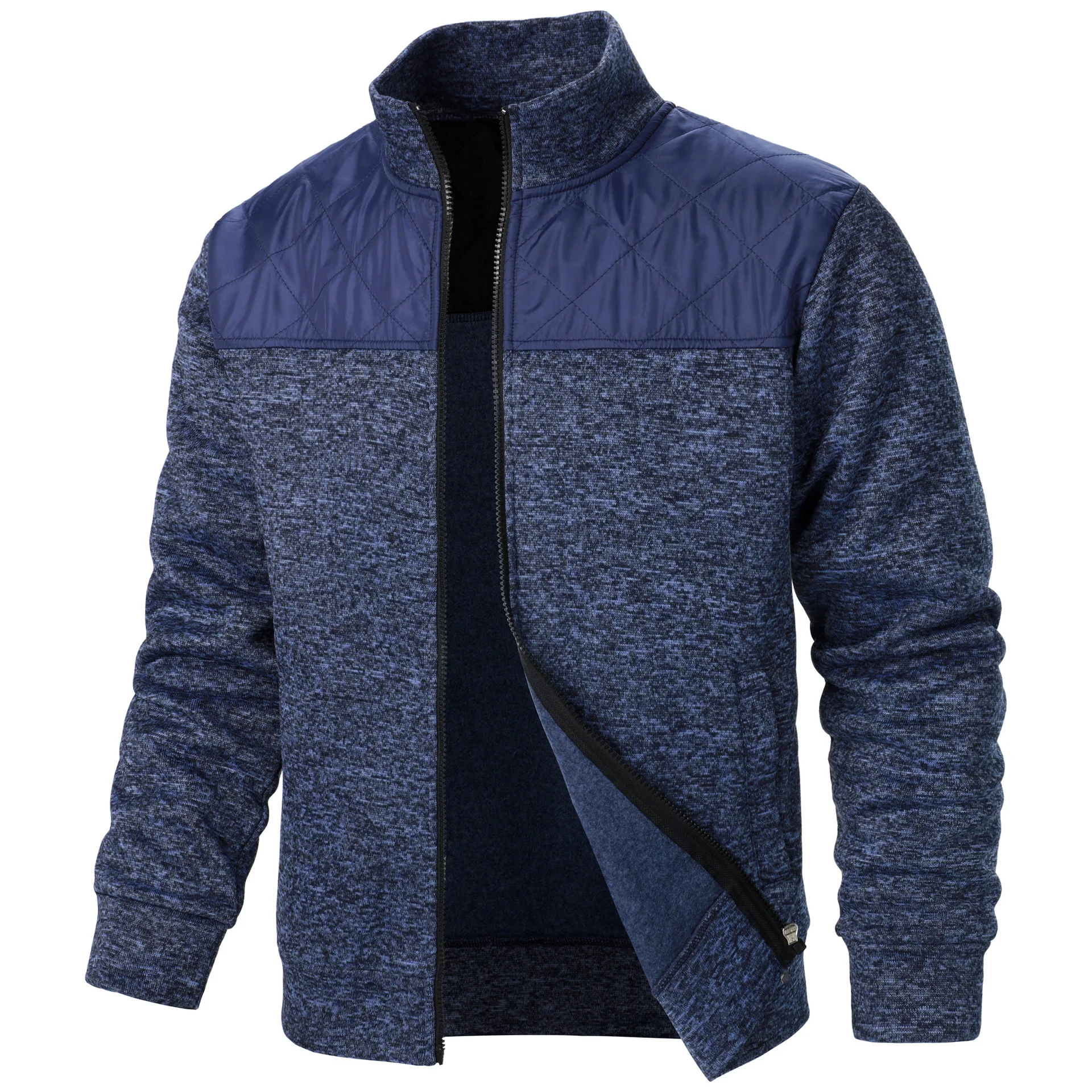 sudaderas con cuello levantado para hombre, cárdigan ajustada. - Image 6