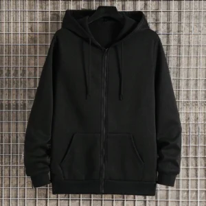 Sudaderas con capucha de lana con cremallera para hombre, deportivas, clásicas, informales.