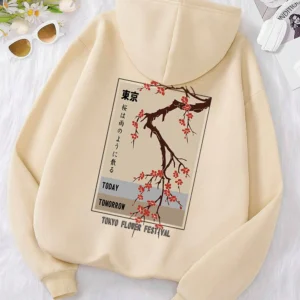 Sudadera Tokyo Flower con capucha.