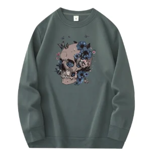 Suéter de cuello redondo, cómoda informal y diaria.