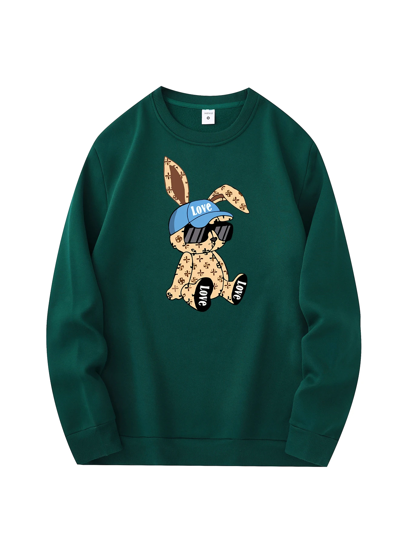 Suéter de cuello redondo a la moda, sudadera informal y cómoda, uso diario, estampado de conejo. - Image 2