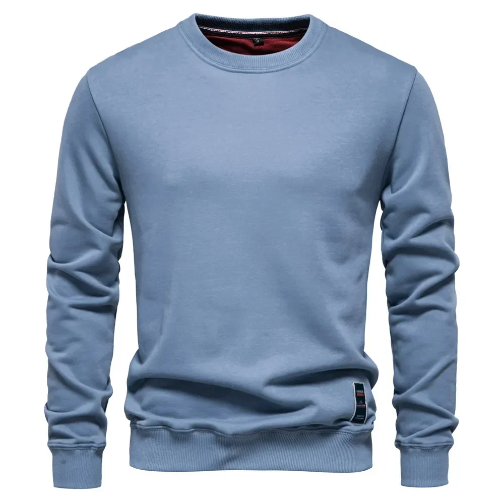 Suéter de cuello redondo, algodón, Casual.