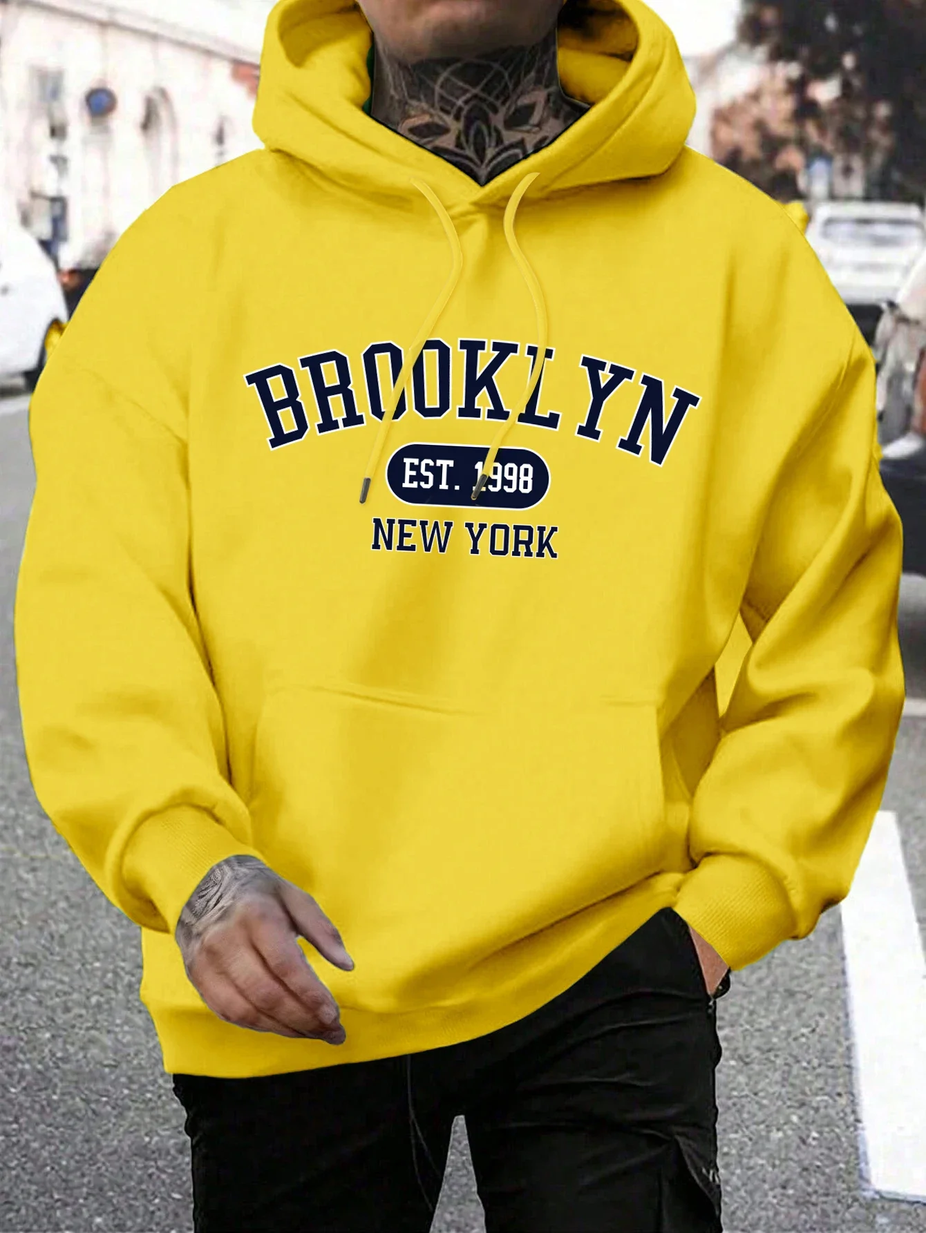 Brooklyn Est 1998 Nueva York impresión hombres sudaderas con capucha Harajuku Sudadera con capucha de cuello redondo moda de gran tamaño con capucha otoño cómodo chándal - Image 12