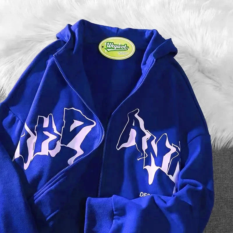 Sudadera con capucha de estilo americano y europeo, con cremallera. - Image 7