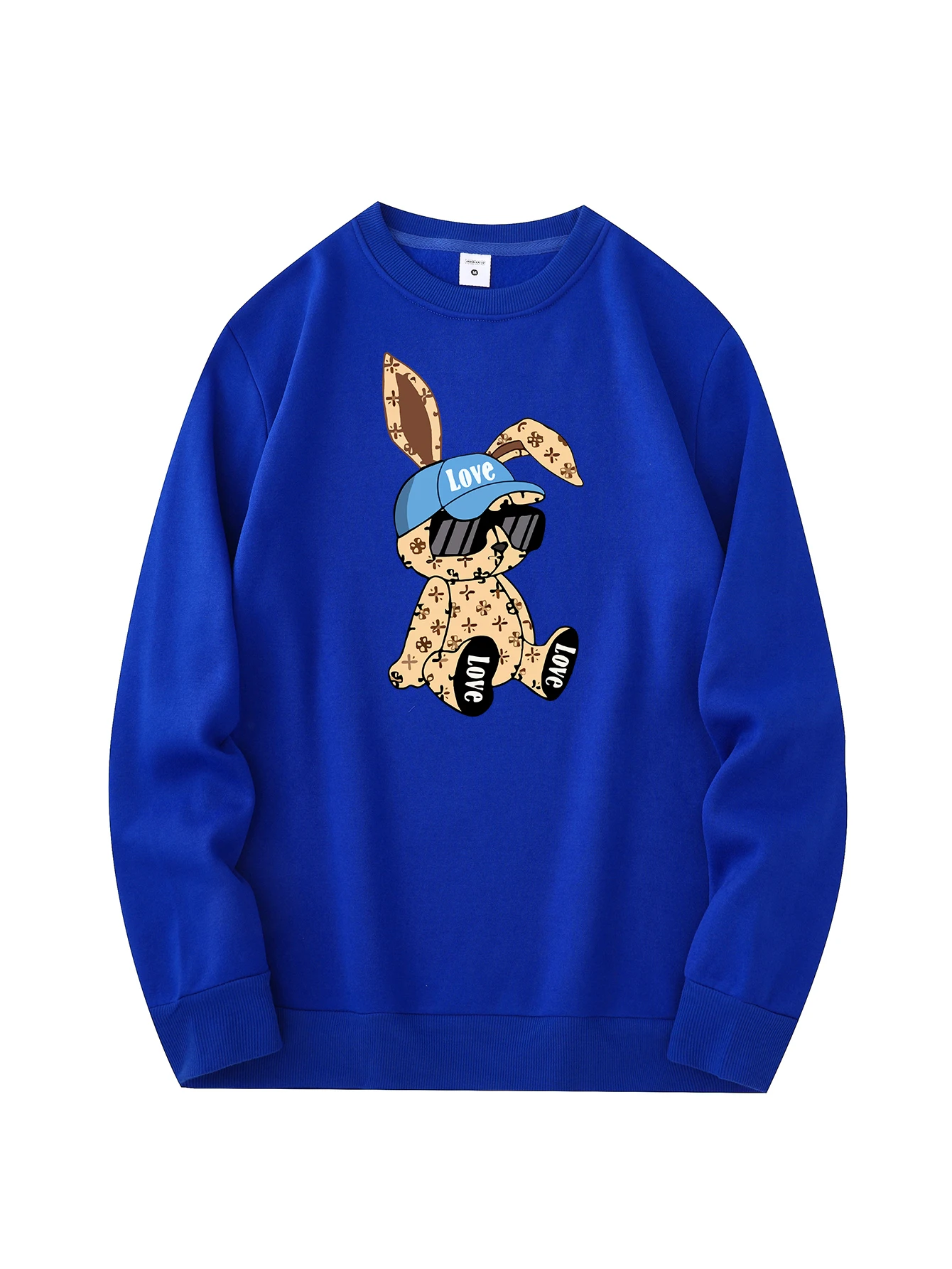 Suéter de cuello redondo a la moda, sudadera informal y cómoda, uso diario, estampado de conejo. - Image 3