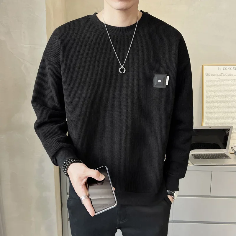 Suéter con texturizado, holgada con cuello redondo. - Image 2