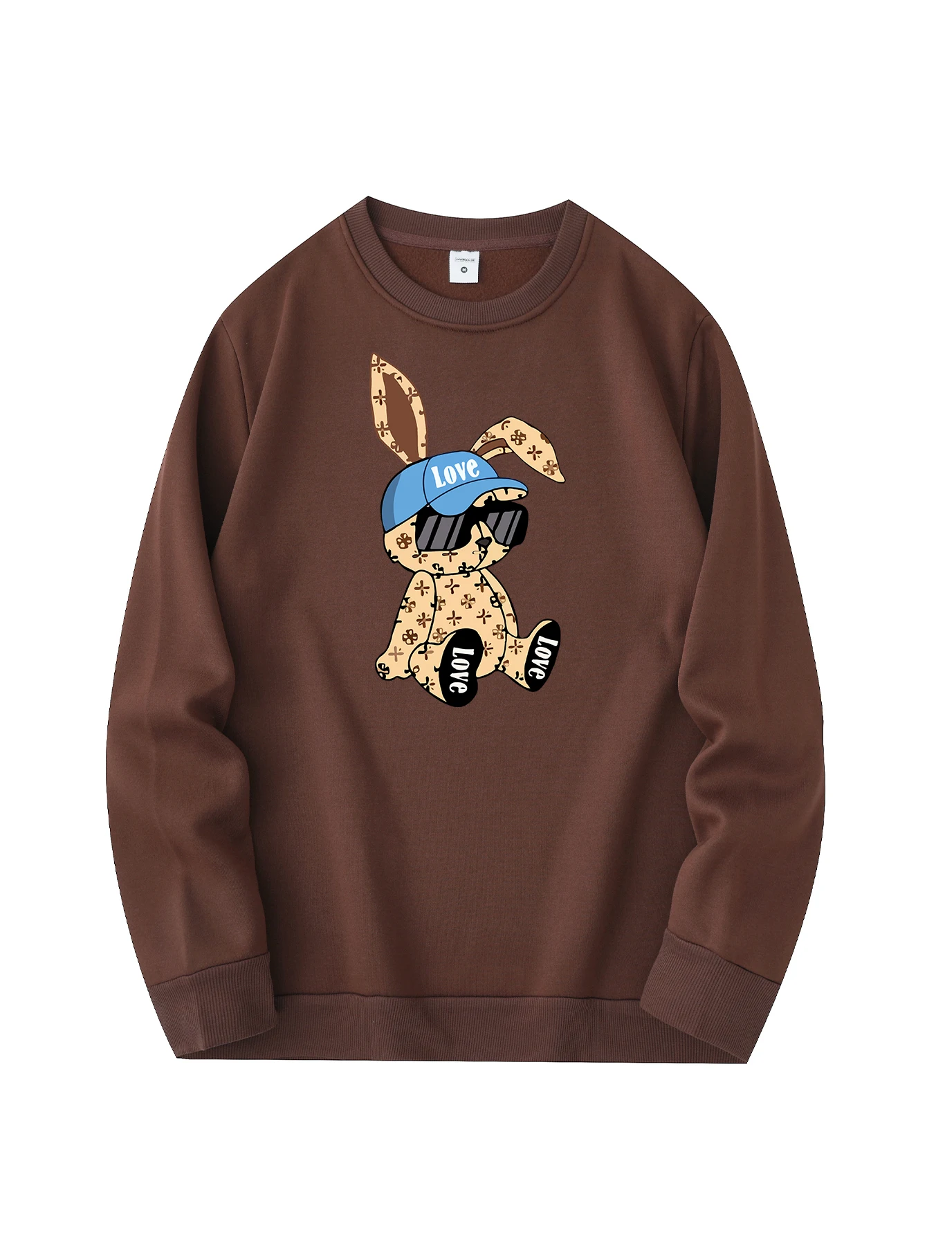 Suéter de cuello redondo a la moda, sudadera informal y cómoda, uso diario, estampado de conejo. - Image 4