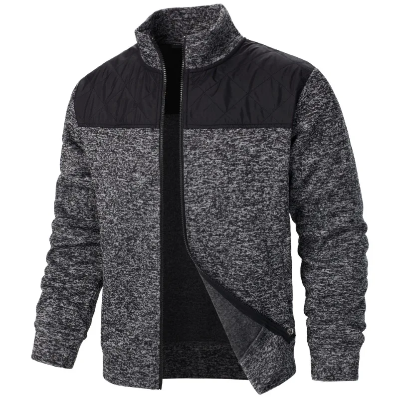 sudaderas con cuello levantado para hombre, cárdigan ajustada. - Image 2