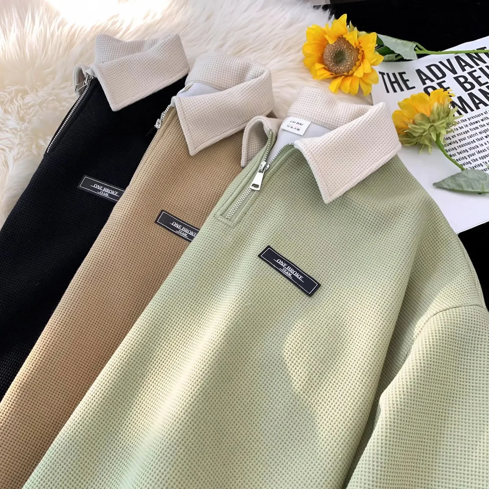 Sudadera Polo, Vintage, fino, estilo holgado, informal - Image 3