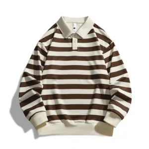 Camiseta De Manga Larga Para Hombre, abierto y rayas.