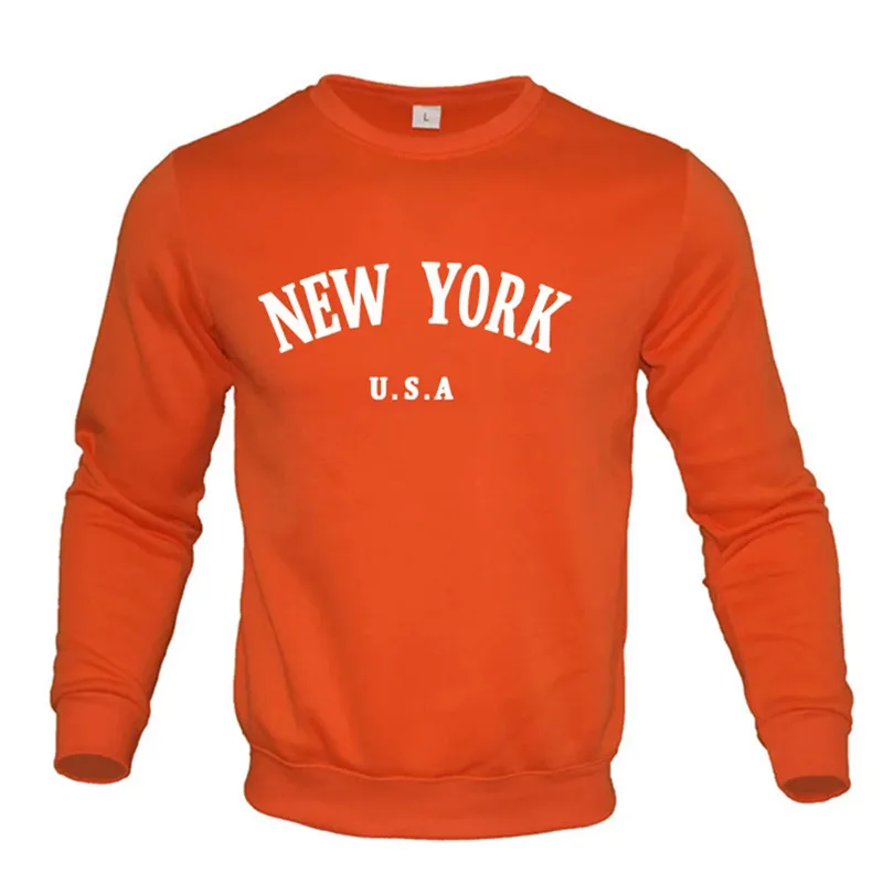 Suéter de NUEVA YORK carta EE. UU. Estampado, cuello redondo. - Image 7