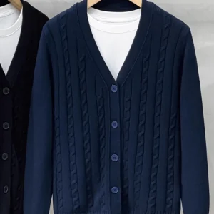 Suéter De Punto Casual, V-cuello, Manga Larga.