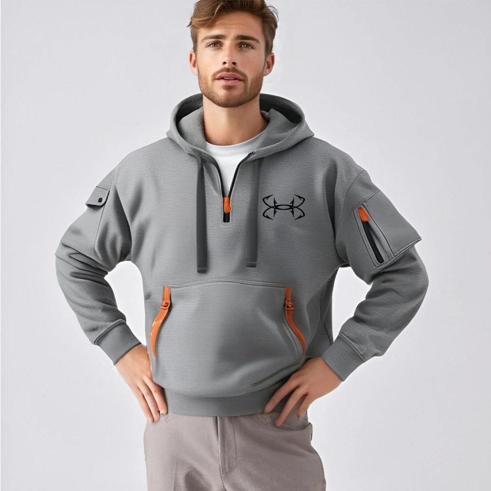 Sudadera con capucha y bolsillo para el brazo con múltiples cremalleras. - Image 3