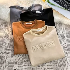 Sudadera con letra cuello redondo de ajuste suelto pulóver.