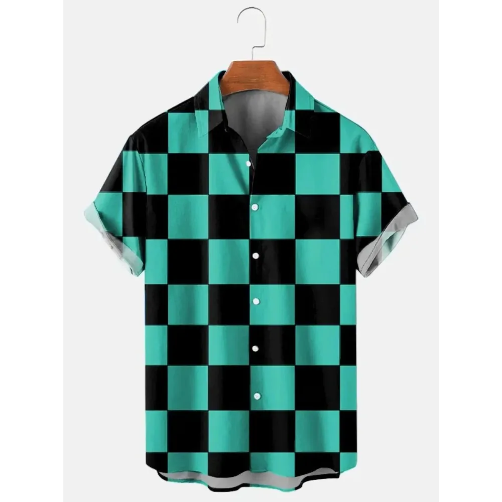 Camisa de cuadros manga corta.