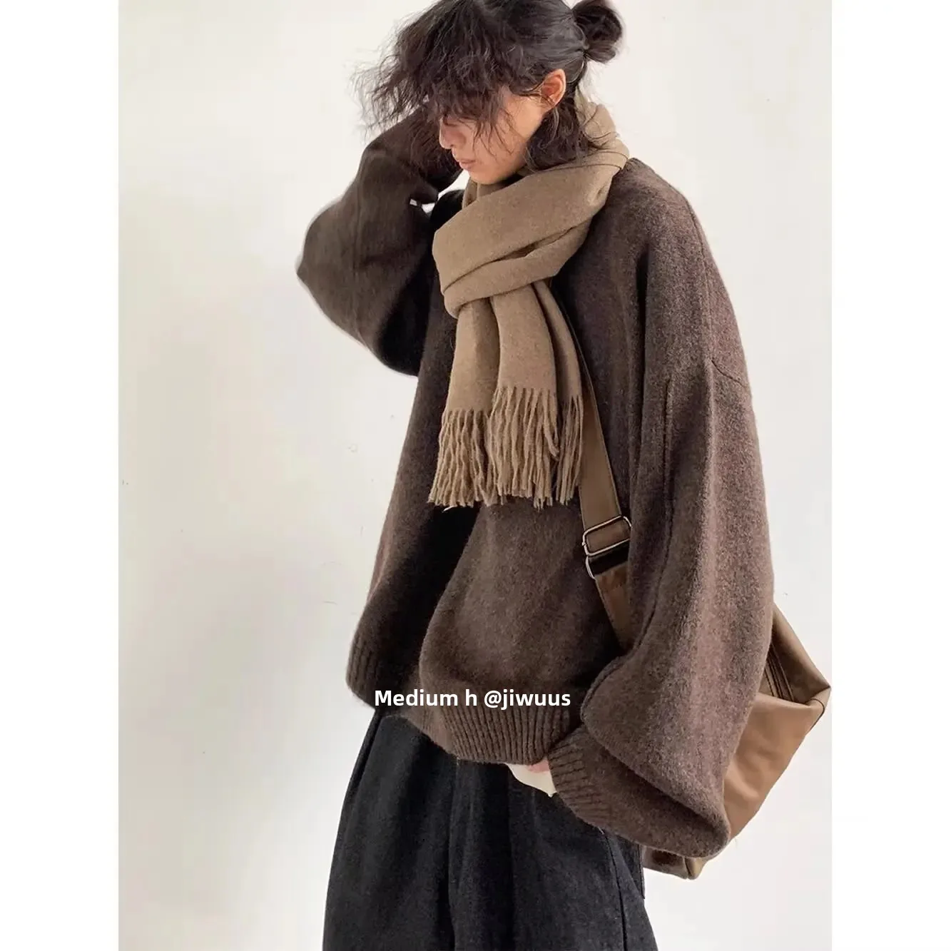 Suéter de punto básico suelto, estilo Casual. - Image 2