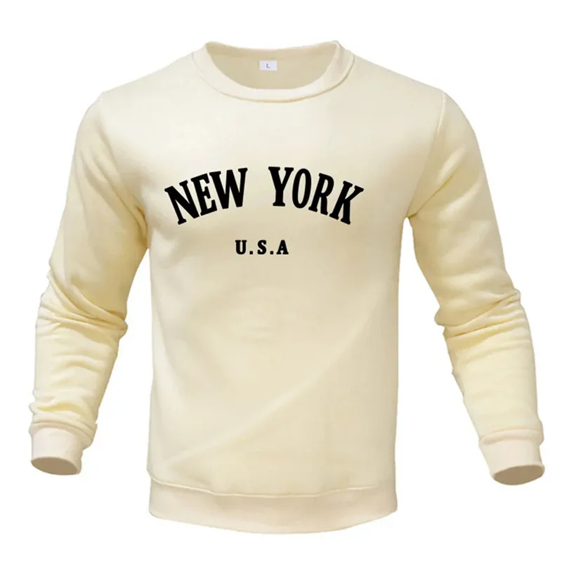 Suéter de NUEVA YORK carta EE. UU. Estampado, cuello redondo. - Image 8