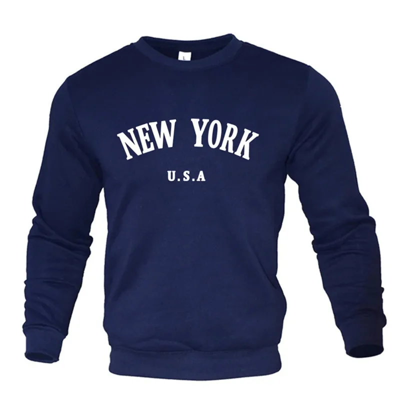 Suéter de NUEVA YORK carta EE. UU. Estampado, cuello redondo. - Image 3