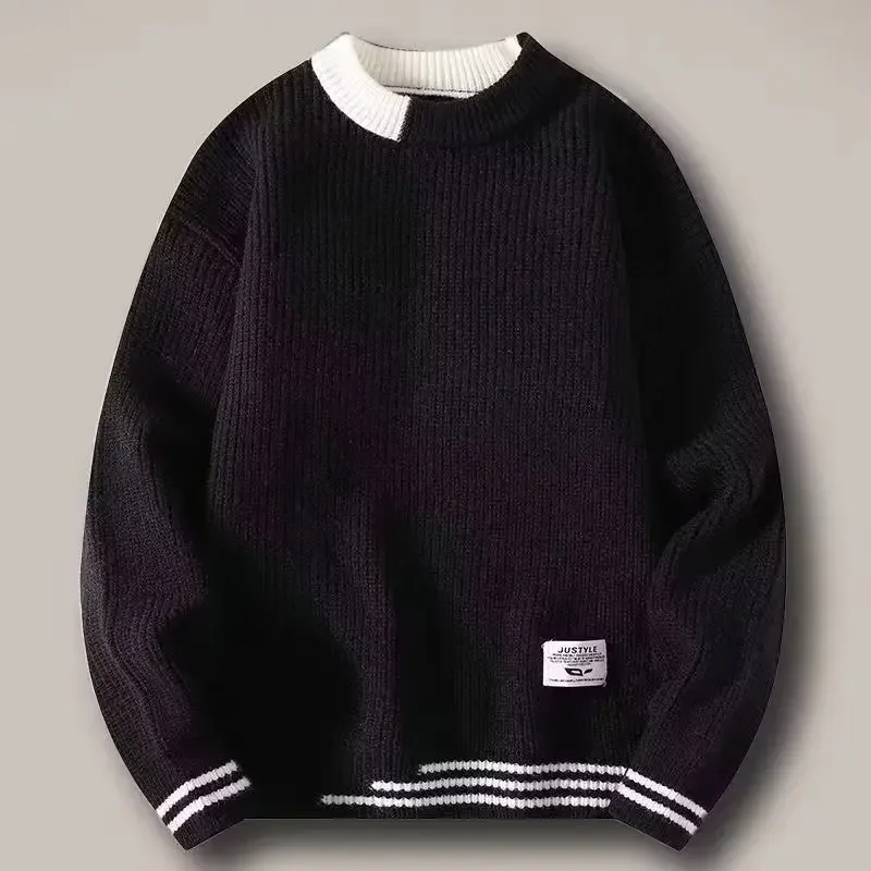 Suéter de corte holgado medio Polo/cuello de tortuga de punto. - Image 2