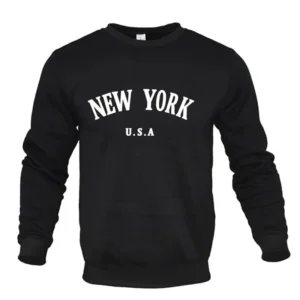 Suéter de NUEVA YORK carta EE. UU. Estampado, cuello redondo.