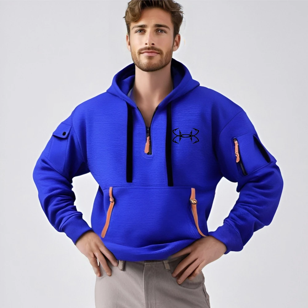 Sudadera con capucha y bolsillo para el brazo con múltiples cremalleras. - Image 4