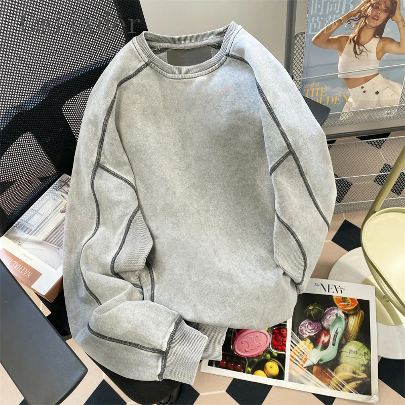 Sudadera americana de calle, manga larga lisa. - Image 2