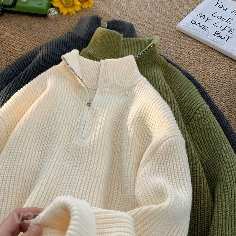 Suéter con cremallera, manga larga.