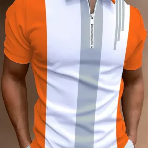 Polo de rayas con solapa.