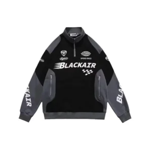 Sudadera con media cremallera, con estilo,  con cuello levantado, de retales de manga larga.