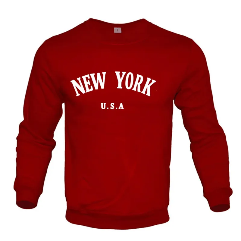 Suéter de NUEVA YORK carta EE. UU. Estampado, cuello redondo. - Image 10
