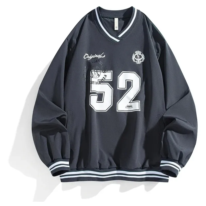 Sudadera con cuello en V, holgada. - Image 4