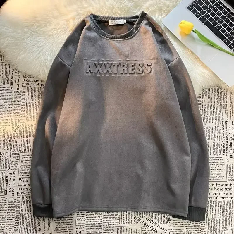 Sudadera con letra cuello redondo de ajuste suelto pulóver. - Image 2