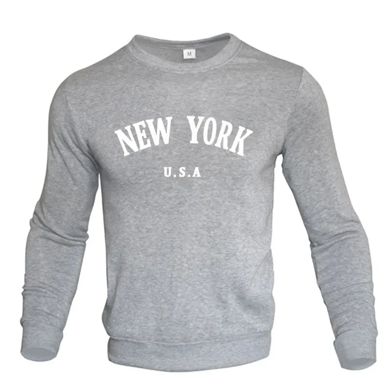 Suéter de NUEVA YORK carta EE. UU. Estampado, cuello redondo. - Image 5