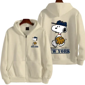 Sudadera Snoopy-Chaqueta con capucha y cremallera.