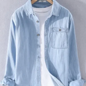 Camisa Casual Manga Larga Cuello Abierto.