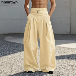 Pantalones de estilo americano, cintura alta deconstruidos.