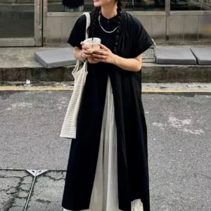 Camisas negras largas,  gran tamaño.