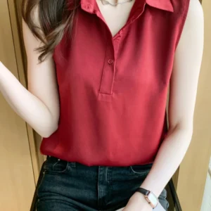 Blusa sin mangas, Camisa lisa, básica.