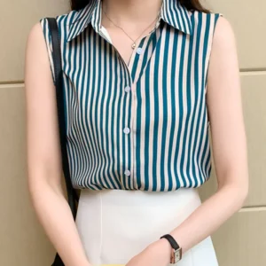 Blusa sin mangas cuello.