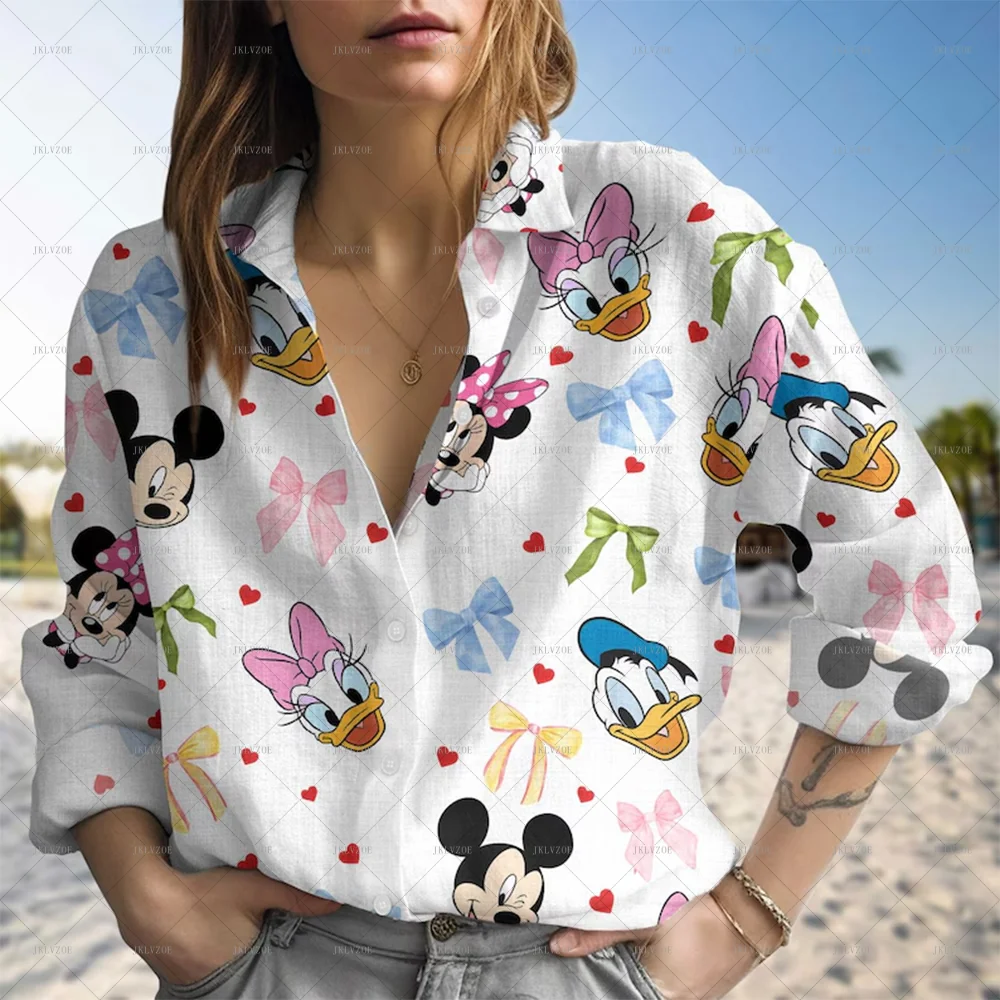 Camisa de lino de Mickey Friends, de manga larga.