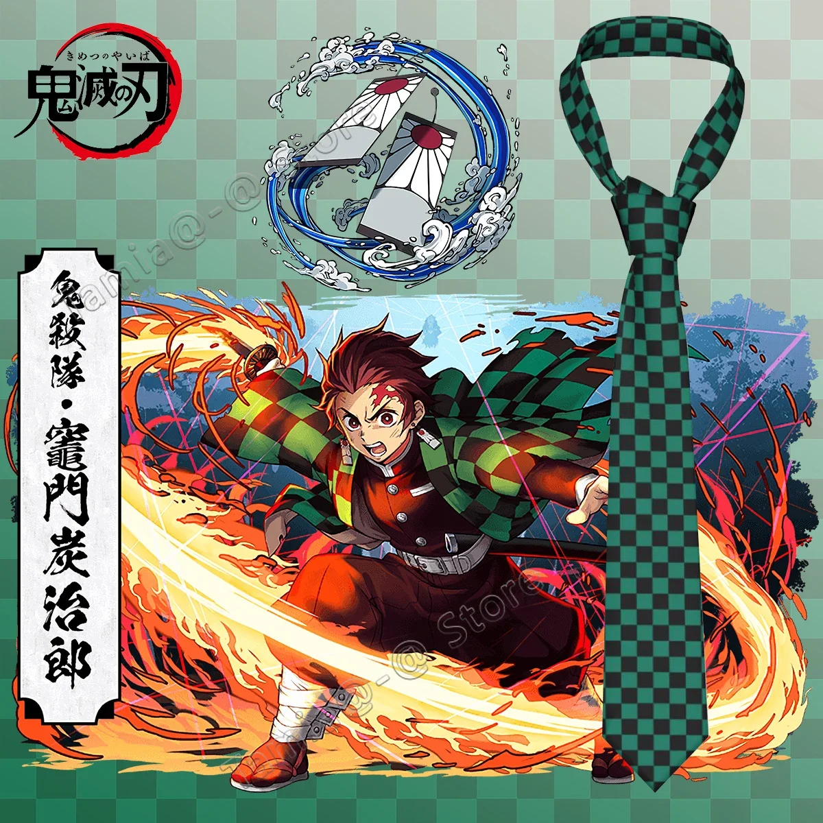 Corbata de cuello Demon Slayer, 8cm, corbata delgada. - Image 2