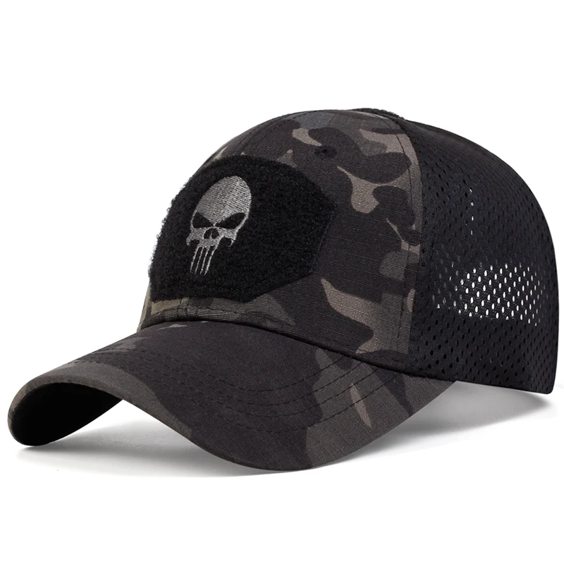 Gorras de béisbol transpirables con bordado de calavera. - Image 3