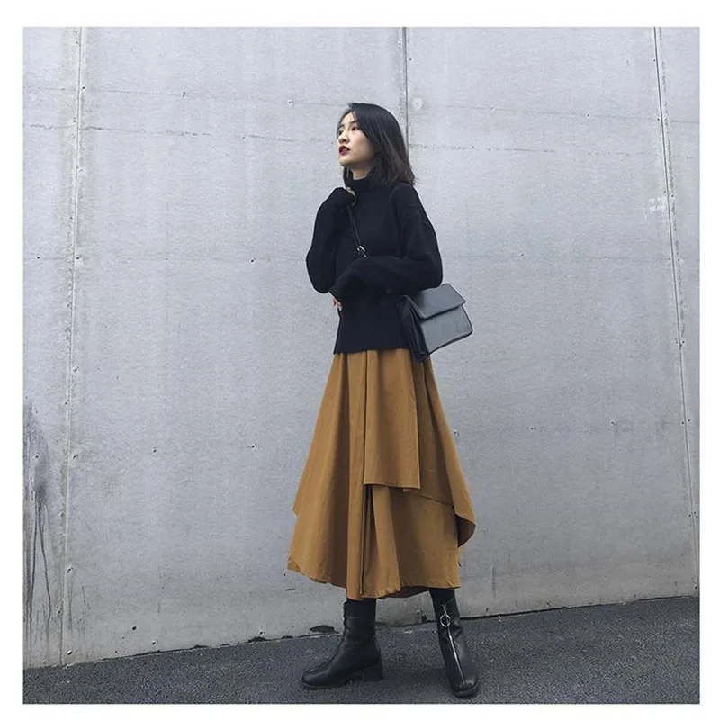 Falda de cintura alta Irregular gótica, tipo Cargo. - Image 4